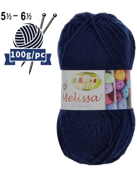 Melissa Hilo 100% Acrilico Ovillo de Lana Gruesa 115m 100g  Para DIY Tejer y Ganchillo, Certificado OEKO-TEX