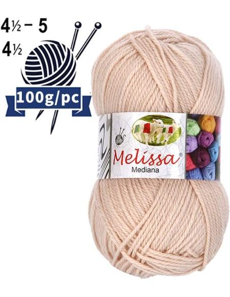 Melissa Hilo 100% Acrilico Ovillo de Lana Gruesa 115m 100g  Para DIY Tejer y Ganchillo, Certificado OEKO-TEX
