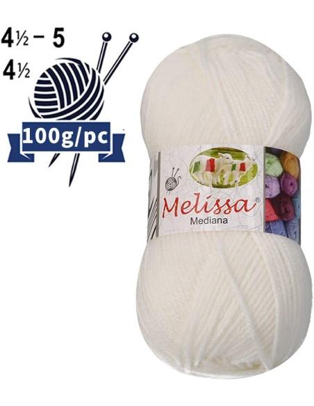 Melissa Hilo 100% Acrilico Ovillo de Lana Gruesa 115m 100g  Para DIY Tejer y Ganchillo, Certificado OEKO-TEX