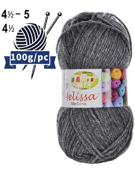 Melissa Hilo 100% Acrilico Ovillo de Lana Gruesa 115m 100g  Para DIY Tejer y Ganchillo, Certificado OEKO-TEX