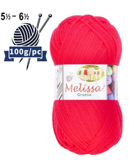 Melissa Hilo 100% Acrilico Ovillo de Lana Gruesa 115m 100g  Para DIY Tejer y Ganchillo, Certificado OEKO-TEX