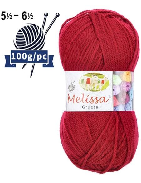 Melissa Hilo 100% Acrilico Ovillo de Lana Gruesa 115m 100g  Para DIY Tejer y Ganchillo, Certificado OEKO-TEX