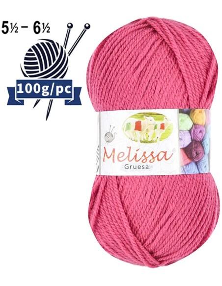 Melissa Hilo 100% Acrilico Ovillo de Lana Gruesa 115m 100g  Para DIY Tejer y Ganchillo, Certificado OEKO-TEX