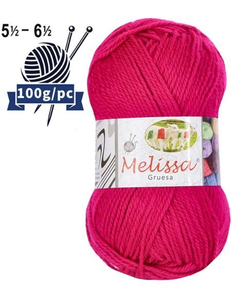 Melissa Hilo 100% Acrilico Ovillo de Lana Gruesa 115m 100g  Para DIY Tejer y Ganchillo, Certificado OEKO-TEX
