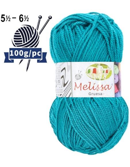 Melissa Hilo 100% Acrilico Ovillo de Lana Gruesa 115m 100g  Para DIY Tejer y Ganchillo, Certificado OEKO-TEX