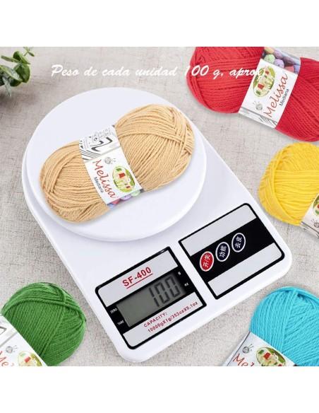 Melissa Hilo 100% Acrilico Ovillo de Lana Gruesa 115m 100g  Para DIY Tejer y Ganchillo, Certificado OEKO-TEX