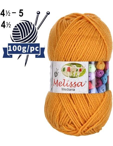 Melissa Hilo 100% Acrilico Ovillo de Lana Mediana 200m 100g para DIY Tejer y Ganchillo, Certificado OEKO-TEX Standard 100