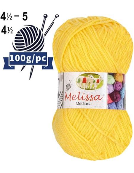 Melissa Hilo 100% Acrilico Ovillo de Lana Mediana 200m 100g para DIY Tejer y Ganchillo, Certificado OEKO-TEX Standard 100