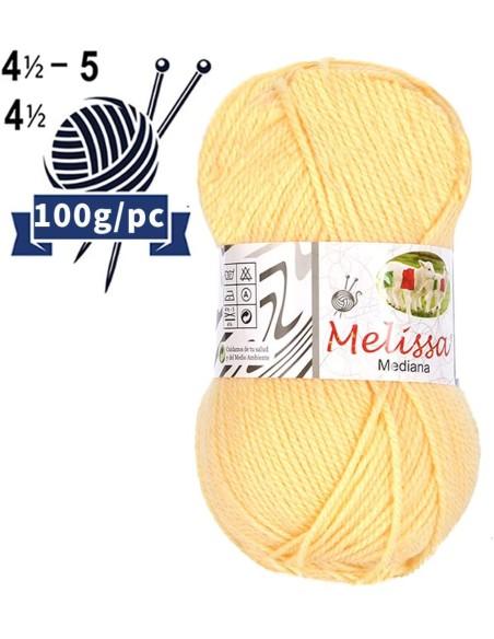 Melissa Hilo 100% Acrilico Ovillo de Lana Mediana 200m 100g para DIY Tejer y Ganchillo, Certificado OEKO-TEX Standard 100