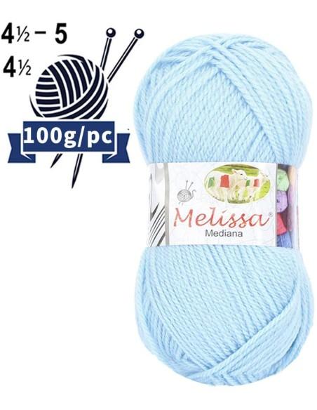 Melissa Hilo 100% Acrilico Ovillo de Lana Mediana 200m 100g para DIY Tejer y Ganchillo, Certificado OEKO-TEX Standard 100