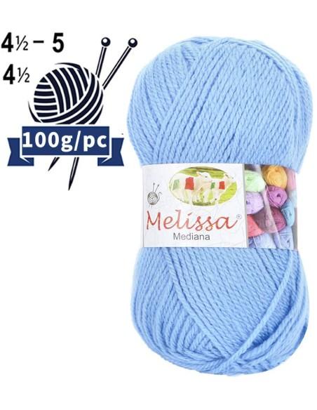 Melissa Hilo 100% Acrilico Ovillo de Lana Mediana 200m 100g para DIY Tejer y Ganchillo, Certificado OEKO-TEX Standard 100