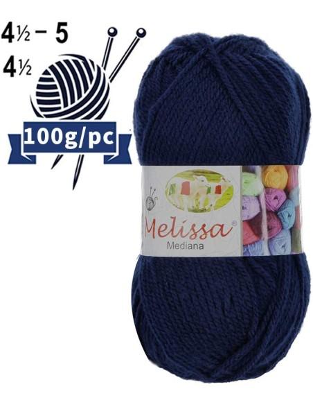 Melissa Hilo 100% Acrilico Ovillo de Lana Mediana 200m 100g para DIY Tejer y Ganchillo, Certificado OEKO-TEX Standard 100