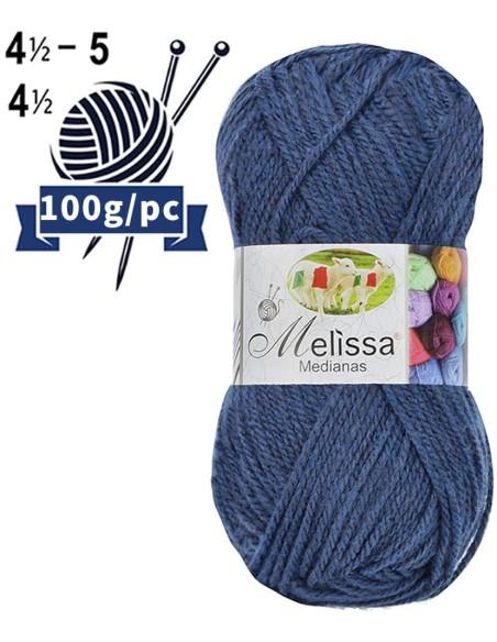 Melissa Hilo 100% Acrilico Ovillo de Lana Mediana 200m 100g para DIY Tejer y Ganchillo, Certificado OEKO-TEX Standard 100