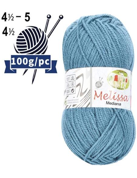 Melissa Hilo 100% Acrilico Ovillo de Lana Mediana 200m 100g para DIY Tejer y Ganchillo, Certificado OEKO-TEX Standard 100