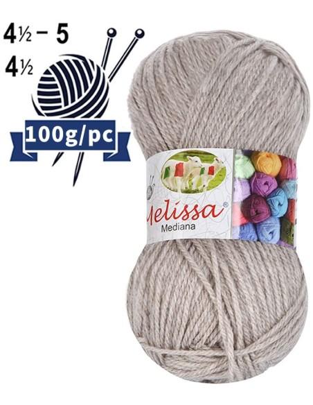Melissa Hilo 100% Acrilico Ovillo de Lana Mediana 200m 100g para DIY Tejer y Ganchillo, Certificado OEKO-TEX Standard 100