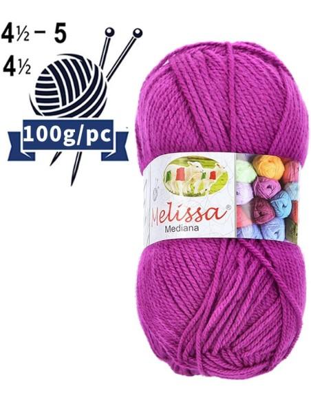 Melissa Hilo 100% Acrilico Ovillo de Lana Mediana 200m 100g para DIY Tejer y Ganchillo, Certificado OEKO-TEX Standard 100