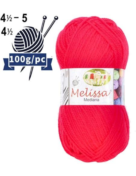 Melissa Hilo 100% Acrilico Ovillo de Lana Mediana 200m 100g para DIY Tejer y Ganchillo, Certificado OEKO-TEX Standard 100