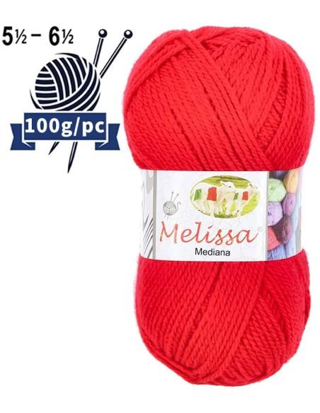 Melissa Hilo 100% Acrilico Ovillo de Lana Mediana 200m 100g para DIY Tejer y Ganchillo, Certificado OEKO-TEX Standard 100
