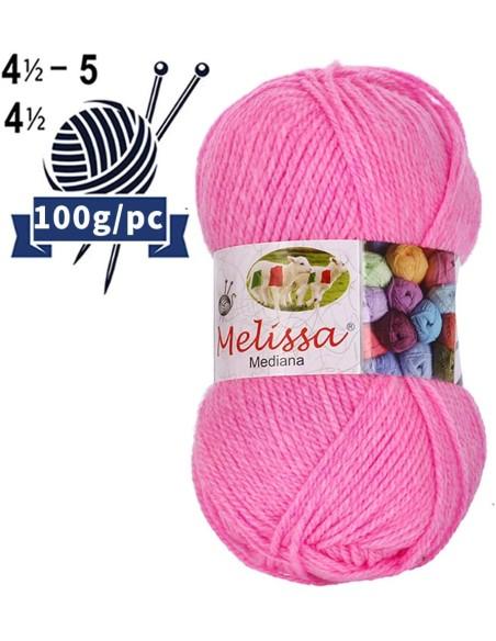 Melissa Hilo 100% Acrilico Ovillo de Lana Mediana 200m 100g para DIY Tejer y Ganchillo, Certificado OEKO-TEX Standard 100