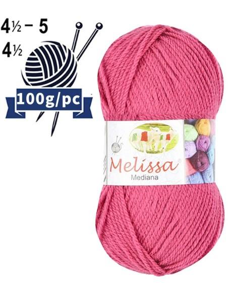 Melissa Hilo 100% Acrilico Ovillo de Lana Mediana 200m 100g para DIY Tejer y Ganchillo, Certificado OEKO-TEX Standard 100