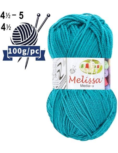 Melissa Hilo 100% Acrilico Ovillo de Lana Mediana 200m 100g para DIY Tejer y Ganchillo, Certificado OEKO-TEX Standard 100