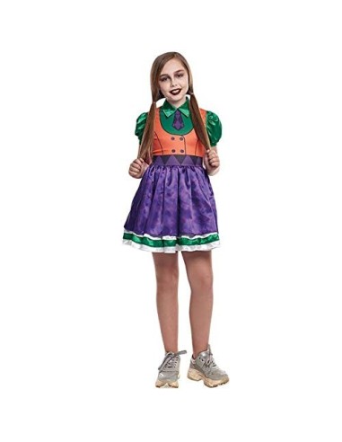 H HANSEL HOME Disfraz Bufona Joker Infantil - Niña Vestido para Cosplay/Carnaval/Halloween Size 10-12 años
