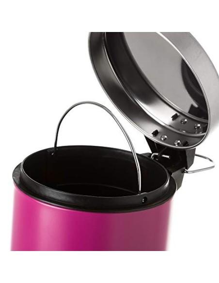 Juego de 2 Accesorios de Baño o Papelera contemporánea 3 litros y escobillero  Burdeos   