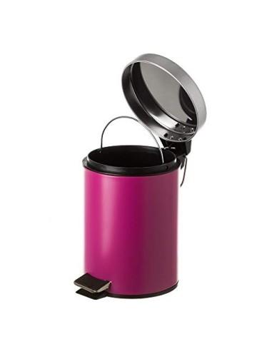 Juego de 2 Accesorios de Baño o Papelera contemporánea 3 litros y escobillero  Burdeos   