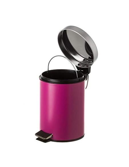 Juego de 2 Accesorios de Baño o Papelera contemporánea 3 litros y escobillero  Burdeos   