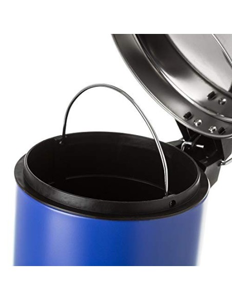 Juego de 2 Accesorios de Baño o Papelera contemporánea 3 litros y escobillero  Azul Oscuro  
