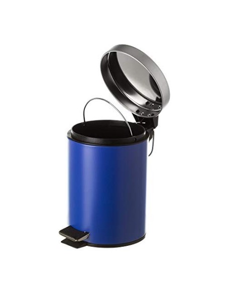 Juego de 2 Accesorios de Baño o Papelera contemporánea 3 litros y escobillero  Azul Oscuro  