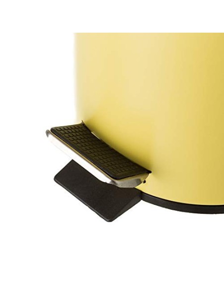 Juego de 2 Accesorios de Baño o Papelera contemporánea 3 litros y escobillero  Mostaza  