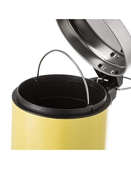 Juego de 2 Accesorios de Baño o Papelera contemporánea 3 litros y escobillero  Mostaza  