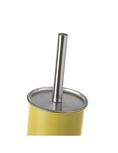 Juego de 2 Accesorios de Baño o Papelera contemporánea 3 litros y escobillero  Mostaza  
