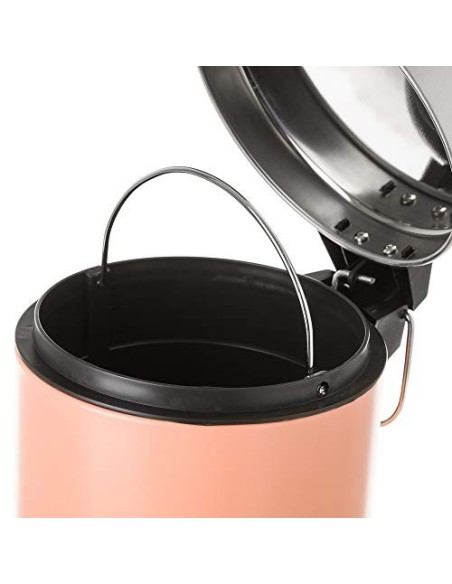 Juego de 2 Accesorios de Baño o Papelera contemporánea 3 litros y escobillero  Naranja  