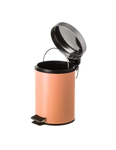 Juego de 2 Accesorios de Baño o Papelera contemporánea 3 litros y escobillero  Naranja  