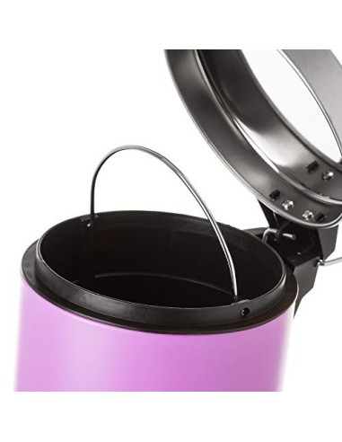 Juego de 2 Accesorios de Baño o Papelera contemporánea 3 litros y escobillero  Lila  