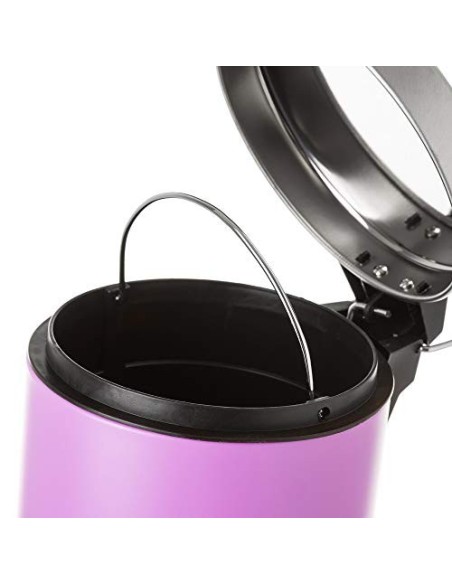 Juego de 2 Accesorios de Baño o Papelera contemporánea 3 litros y escobillero  Lila  