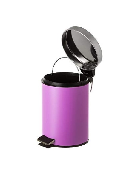 Juego de 2 Accesorios de Baño o Papelera contemporánea 3 litros y escobillero  Lila  
