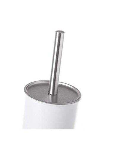 Juego de 2 Accesorios de Baño o Papelera contemporánea 3 litros y escobillero  Blanca  