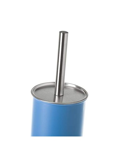 Juego de 2 Accesorios de Baño o Papelera contemporánea 3 litros y escobillero  Azul  