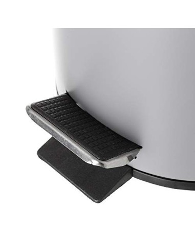 Juego de 2 Accesorios de Baño o Papelera contemporánea 3 litros y escobillero  Gris  