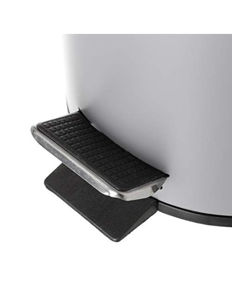 Juego de 2 Accesorios de Baño o Papelera contemporánea 3 litros y escobillero  Gris  