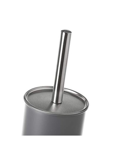 Juego de 2 Accesorios de Baño o Papelera contemporánea 3 litros y escobillero  Gris  