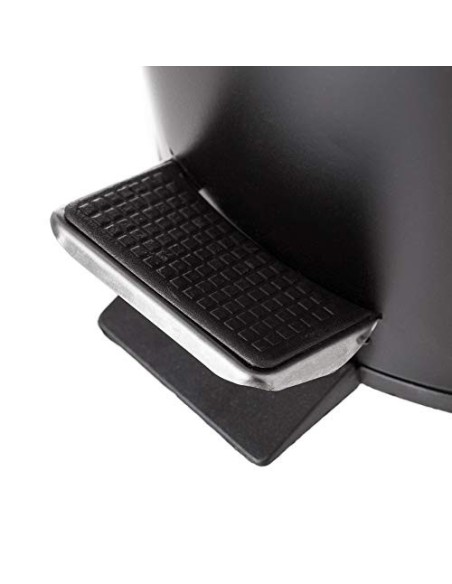 Juego de 2 Accesorios de Baño o Papelera contemporánea 3 litros y escobillero  Negro 