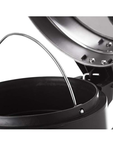 Juego de 2 Accesorios de Baño o Papelera contemporánea 3 litros y escobillero  Negro 