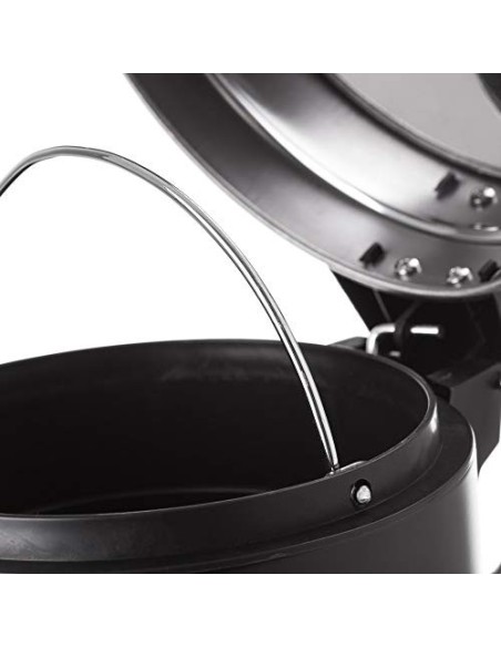 Juego de 2 Accesorios de Baño o Papelera contemporánea 3 litros y escobillero  Negro 