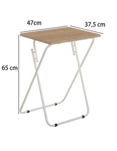 Mesita Plegable Nórdica de Madera Marrón 47x37x65cm