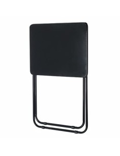 Mesita Plegable de Metal y Madera Negra 48x38x66cm 2