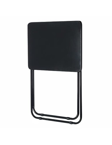 Mesita Plegable de Metal y Madera Negra 48x38x66cm